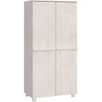vidaXL Kleiderschrank HAMAR Weiß 89x50x180 cm Massivholz Kiefer