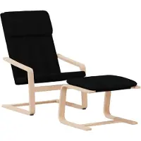 vidaXL Relaxsessel mit Hocker Schwarz Stoff