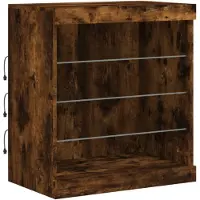 vidaXL Sideboard mit LED-Leuchten Räuchereiche 60,5x37x67 cm