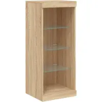 vidaXL Sideboard mit LED-Leuchten Sonoma-Eiche 41x37x100 cm