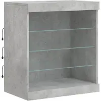 vidaXL Sideboard mit LED-Leuchten Betongrau 60,5x37x67 cm