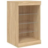 vidaXL Sideboard mit LED-Leuchten Sonoma-Eiche 41x37x67 cm