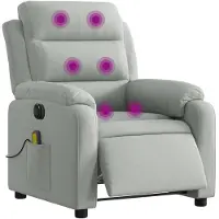 vidaXL Massagesessel Elektrisch Hellgrau Samt