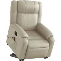 vidaXL Massagesessel mit Aufstehhilfe Elektrisch Creme Kunstleder