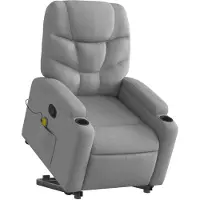 vidaXL Massagesessel mit Aufstehhilfe Hellgrau Stoff
