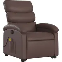vidaXL Massagesessel mit Aufstehhilfe Elektrisch Braun Kunstleder