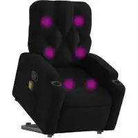 vidaXL Massagesessel mit Aufstehhilfe Schwarz Stoff