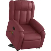 vidaXL Massagesessel mit Aufstehhilfe Weinrot Kunstleder