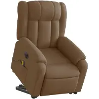 vidaXL Elektrischer Massagesessel mit Aufstehhilfe Braun Stoff