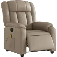 vidaXL Massagesessel Elektrisch Cappuccino Kunstleder