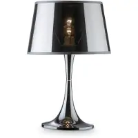 Ideal Lux LONDON TL1 BIG, Chrom, Metall, PVC, Schlafzimmer, Kinderzimmer, Esszimmer, Wohnzimmer, IP20, E27, 1 Glühbirne(n)