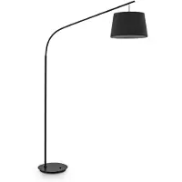 Ideal Lux Bogenlampe Daddy mit Textilschirm, schwarz