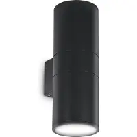Ideal Lux Moderne Wandleuchte Gun Aluminium Schwarz 2 Lichter E27
