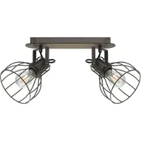 Eglo Deckenlampe Sambatello, zweiflammig, braun/silber