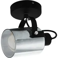 Eglo Berregas, Strahler Oberflächenbeleuchtung, E27, 1 Glühbirne(n), 220-240 V, Schwarz, Chrom