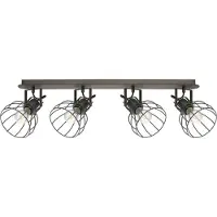 Eglo Deckenlampe Sambatello, vierflammig, braun/silber
