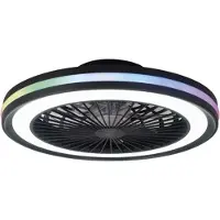 Mantra-Iluminacion LED-Deckenventilator Gamer schwarz DC leise Ø 47 cm CCT RGB Gamer, dimmbar, schwarz, für Wohn- / Esszimmer, Kunststoff, Modern