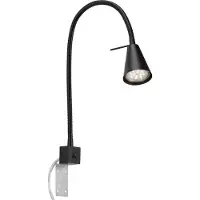 Briloner Wandlampe Tuso, schwarz, Bettmontage, Metall