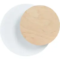 Emibig Wandlampe Circle in Weiß, Dekorplatte Holz hell