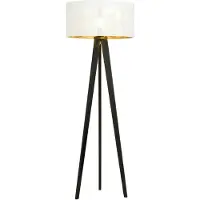 Emibig Stehlampe , 1xE27, 60W, Modell ASTON LP1, Farbe: Weiß/Gold, Artikelnummer: 1147/LP1