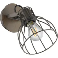 Eglo Wandlampe Sambatello, einflammig, braun/silber