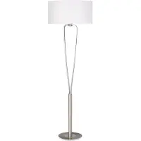 TRIO Tischlampe Lampenschirm Paris II grau mit weißem Lampenschirm