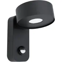 Eglo LED-Außenwandlampe Palosco, schwarz Höhe 17 cm Metall Sensor