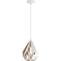 Eglo Hängeleuchte Carlton 1, weiß-gold, Ø 20,5cm