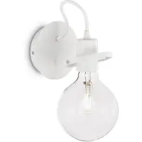 Ideal Lux Moderne Wandleuchte Radio Metall Weiß 1 Licht E27 8W 3000K Warmes Licht
