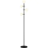 Mantra-Iluminacion Stehleuchte Cellar, Eisen, schwarz, Glas, weiß, 4-flammig