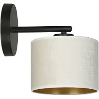 Emibig Wandlampe Jari Stoffschirm, weiß-gold
