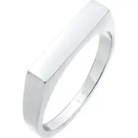 Elli Siegelring "Ring Siegelring Rechteck Pinky Ring 925 Silber" Gr. 54, silber, Fingerringe, Damen, 54, ohne Stein, Silber 925 (Sterlingsilber), 9mm, Siegelring