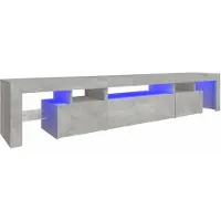 The Living Store TV-Schrank mit LED-Leuchten Betongrau 215x36,5x40 cm