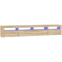 The Living Store TV-Schrank mit LED-Leuchten Sonoma-Eiche 240x35x40 cm