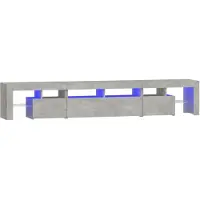 The Living Store TV-Schrank mit LED-Leuchten Betongrau 230x36,5x40 cm