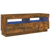 The Living Store TV-Schrank mit LED-Leuchten Räuchereiche 100x35x40 cm