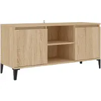 The Living Store TV-Schrank mit Metallbeinen Sonoma-Eiche 103,5x35x50 cm