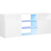 The Living Store TV-Schrank mit LED-Leuchten Weiß 120x30x50 cm