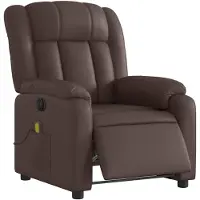vidaXL Massagesessel Elektrisch Braun Kunstleder