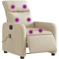 vidaXL Massagesessel Elektrisch Creme Stoff