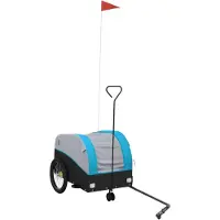 vidaXL Fahrradanhänger Schwarz und Blau 30 kg Eisen