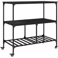 DKD Home Decor Küchenwagen Schwarz 100x50x95 cm Holzwerkstoff