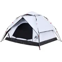 vidaXL Kuppel-Campingzelt 3 Personen Weiß Verdunkelt Quick Release
