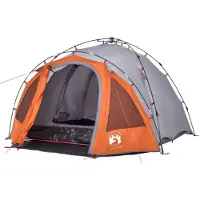 vidaXL Kuppel-Campingzelt 3 Personen Grau und Orange Quick Release