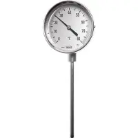 Wika 0 bis +120°C Bimetall-Thermometer aus Edelstahl 100mm Gehäuse 200mm Schaftboden