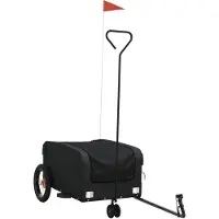 vidaXL Fahrradanhänger Schwarz 30 kg Eisen