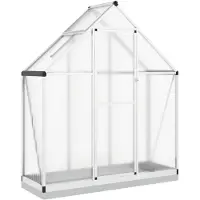 vidaXL Gewächshaus mit Fundamentrahmen Silbern 169x58x202cm Aluminimum