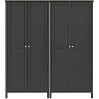 Ebuy24 Tromsø Kleiderschrank 4 Türen kaffeefarben.