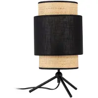 TK Lighting Tischleuchte BOHO NEW, Schwarz/Stroh, E27, 45 cm, 5536
