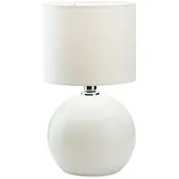 TK Lighting Palla Small Nachttischlampe weißer Stoffschirm